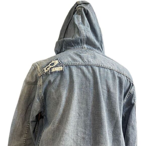 Ralph Lauren Polo Jeans Co RL67 Denim Pullover Jacket Patchwork Size Medium - Picture 3 of 11